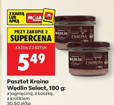 Pasztet Kraina Wędlin Select, 180 g z jagnięciną promocja w Biedronka