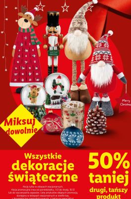 Dekoracje świąteczne -50% wszystkie rodzaje promocja w Lidl