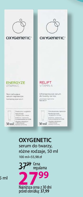 Serum do szyi i dekoltu liftingujące Oxygenetic relift vitamin a promocja