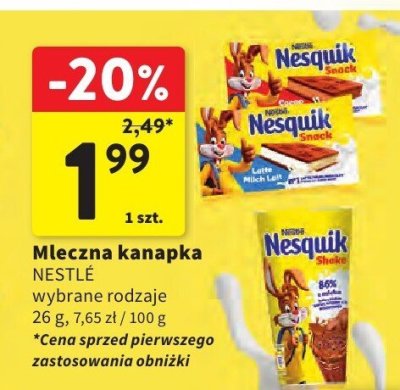 Mleczna kanapka NESTLE promocja w Intermarche