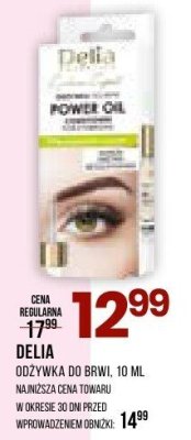 Odżywka do brwi DELIA POWER OIL promocja w Drogerie Natura