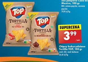 Chipsy tortilla o smaku chilli Top chips Top (biedronka) promocja