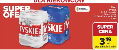 Piwo Tyskie różne rodzaje promocja w Carrefour