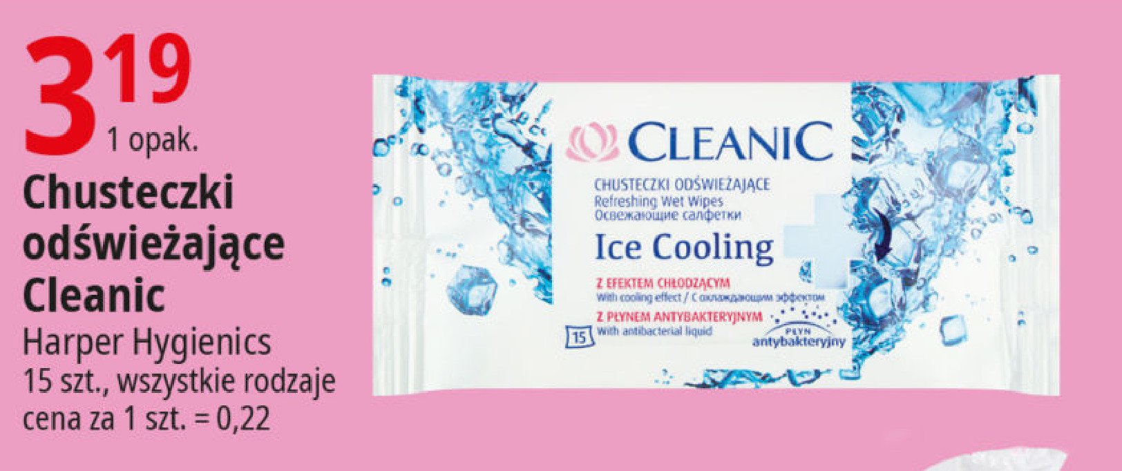 Chusteczki ice cooling Cleanic promocja