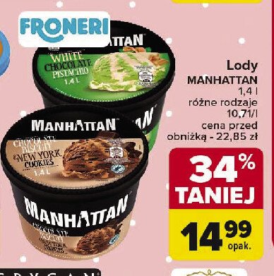 Lody chocolate biscut MANHATTAN promocja