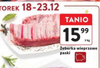 Żeberka wieprzowe paski promocja w Intermarche