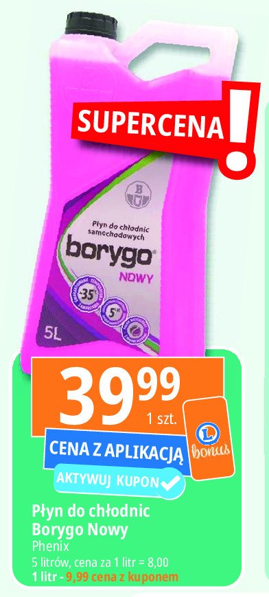 Płyn do chłodnic - 35 c Borygo nowy promocja