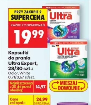 Kapsułki do prania Expert, 28/30 szt. White promocja w Biedronka