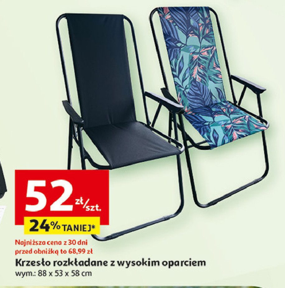 Krzesło rozkładane promocja w Auchan