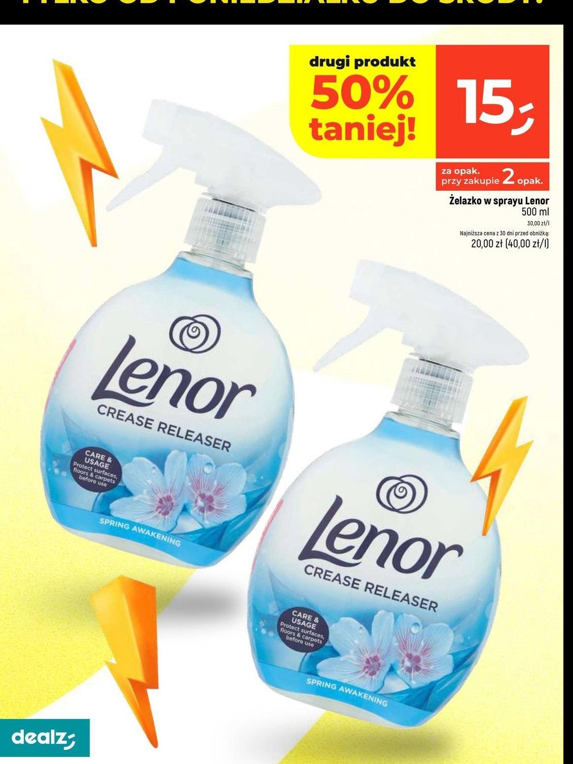 Płyn na zagięcia spring awakening Lenor crease releaser promocja