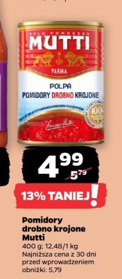 Pomidory drobno krojone Mutti Polpa promocja w Netto