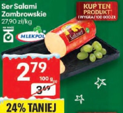 Ser Salami Zambrowskie promocja w Delikatesy Centrum