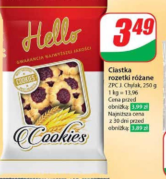 Ciastka rozetki różane Hello promocja