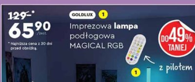 Imprezowa lampa podłogowa MAGICAL RGB z pilotem promocja w Biedronka