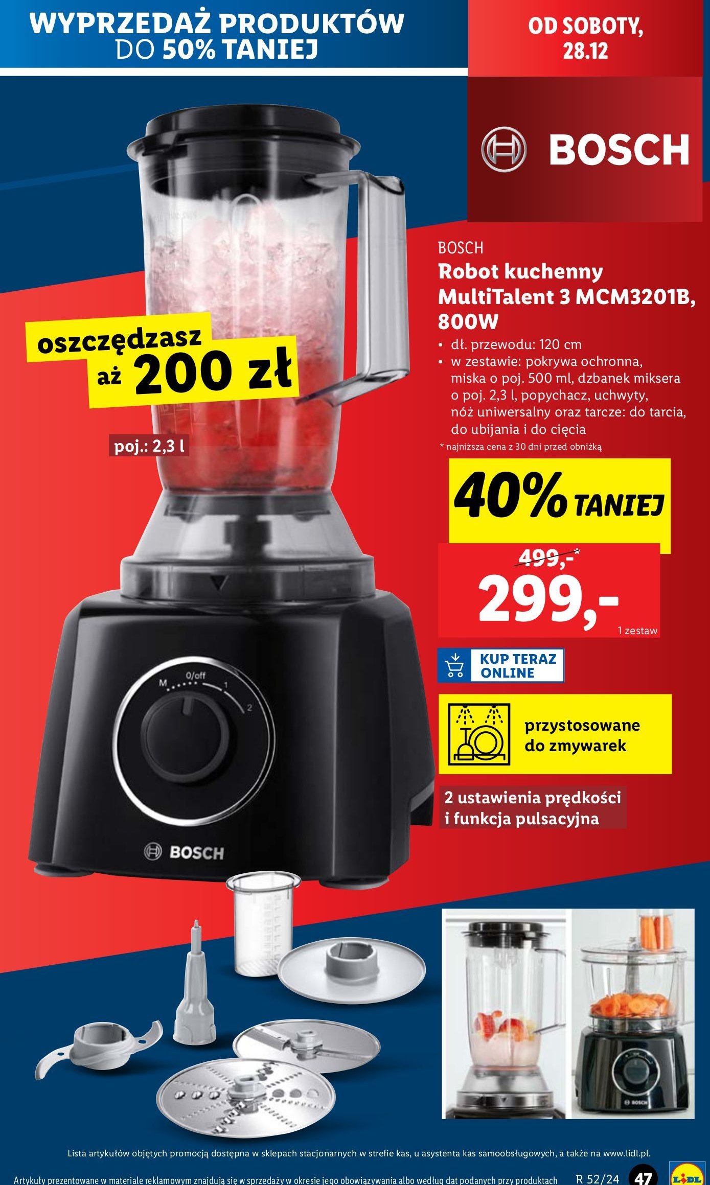 Robot kuchenny mcm3201b Bosch promocja w Lidl