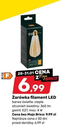 Żarówka filament LED promocja w Bricomarche