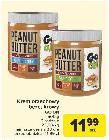 Masło orzechowe crunchy Go on! promocja w Carrefour