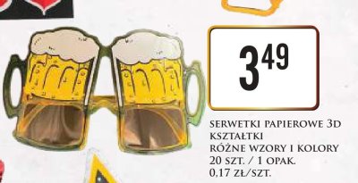 Serwetki papierowe 3D kształki różne wzory i kolory 20 szt. / 1 opak. promocja w Dino