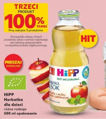 Sok HIPP Herbatka dla dzieci różne rodzaje trzeci -100% taniej promocja w Kaufland