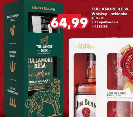 Whiskey + 2 szklanki Tullamore dew original promocja w Kaufland