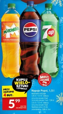 Napoje Pepsi, Mirinda, 7Up, 1,5 l promocja w Twój Market