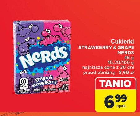 Draże grape-strawberry Wonka nerds promocja w Carrefour Market