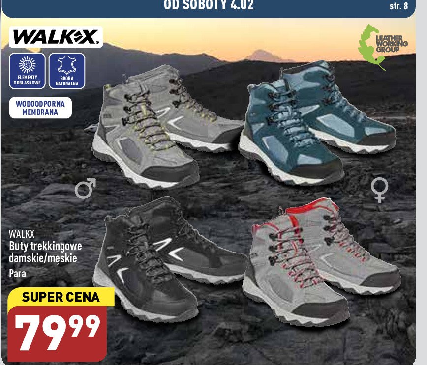 Buty trekkingowe damskie 37-41 Walkx promocja