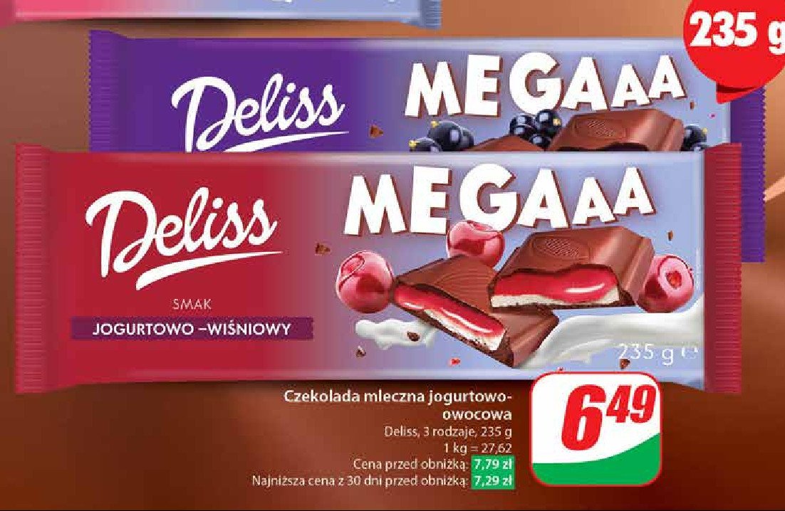 Czekolada jogurtowo-wiśniowa Deliss megaaa promocja