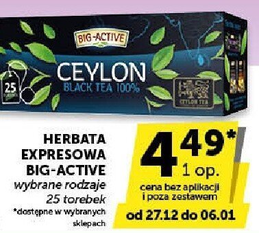Herbata ekspresowa Big-Active Ceylon promocja w Groszek