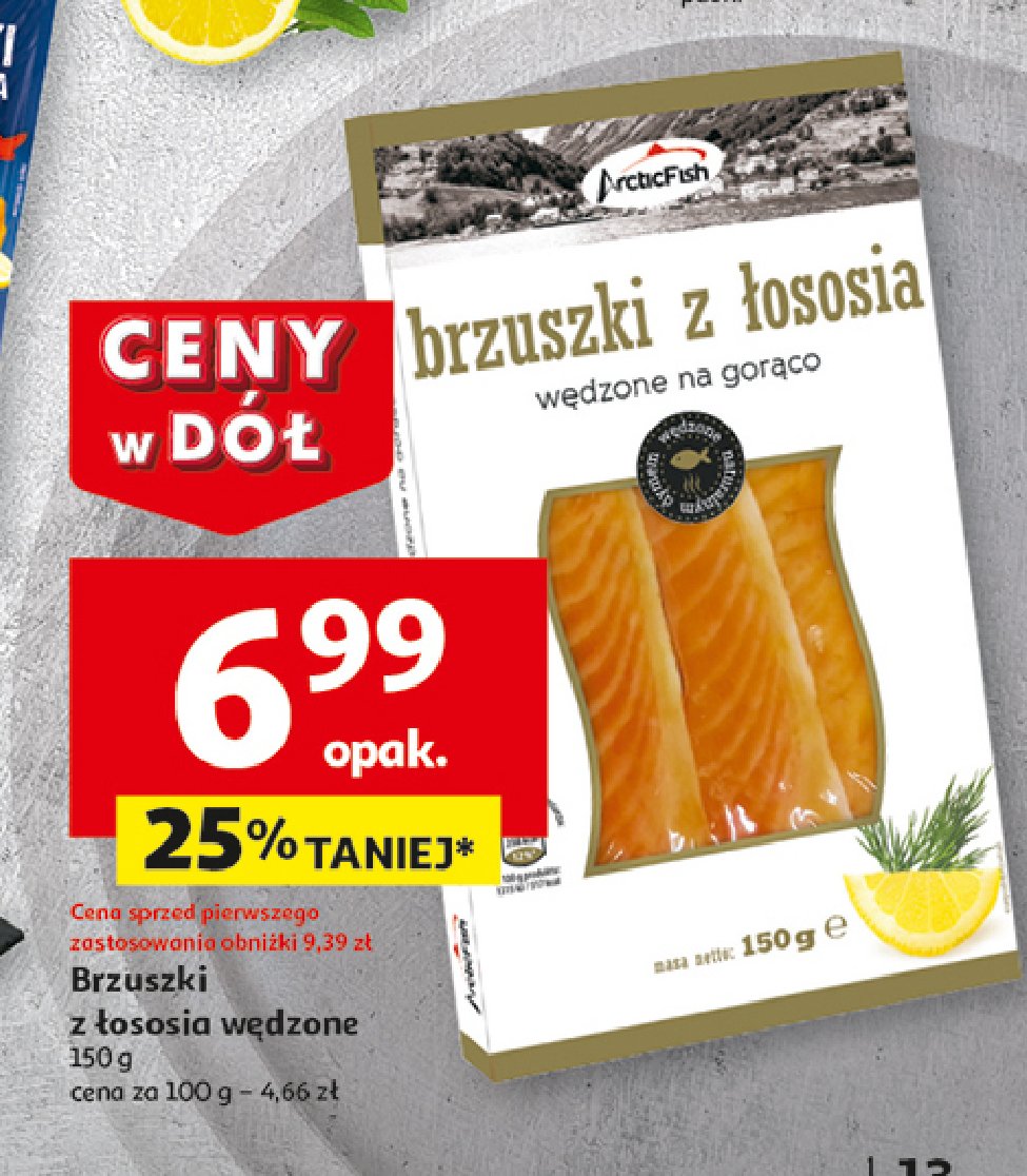 Brzuszki z łososia wędzone na gorąco Arctic fish promocja w Auchan