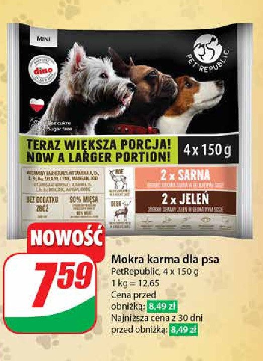 Karma dla psa 2x sarna + 2x jeleń Pet republic promocja