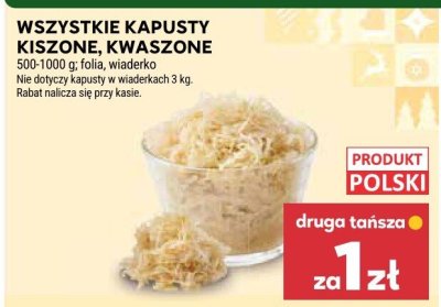 Kapusta kiszona, kwaszona promocja w Stokrotka