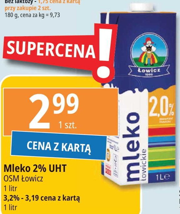 Mleko 2% Łowickie promocja