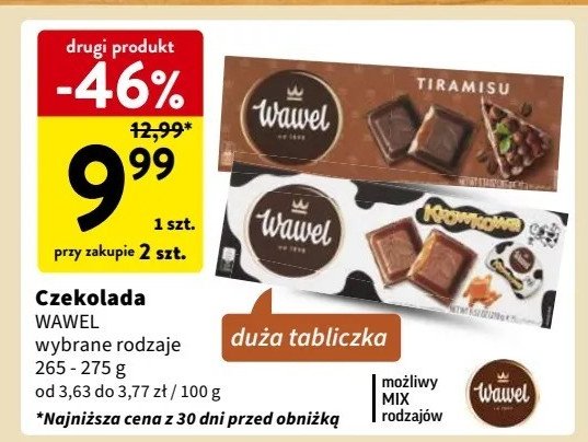 Czekolada Wawel tiramisu promocja