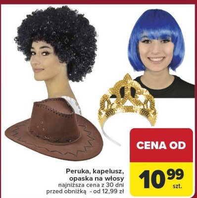 Peruka, kapelusz, opaska na włosy promocja w Carrefour