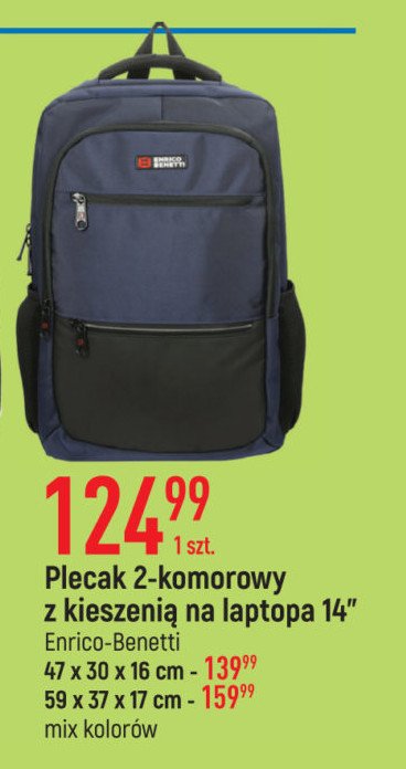 Plecak 47 x 30 x 16 cm Enrico benetti promocja