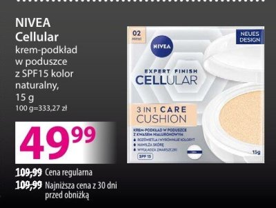 Krem-podkład NIVEA Cellular w poduszce z SPF15 kolor naturalny promocja w Hebe