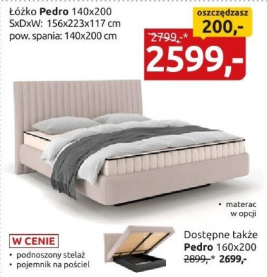 Łóżko Pedro 140x200 promocja w Black Red White