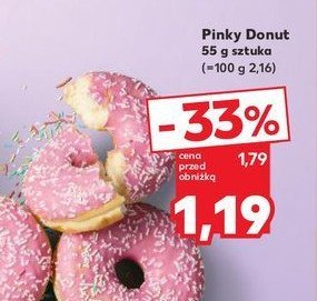 Donut w polewie truskawkowej promocja