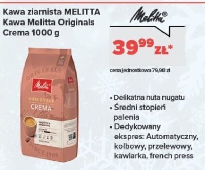 Kawa ziarnista Originals Crema 1 kg promocja w NEONET