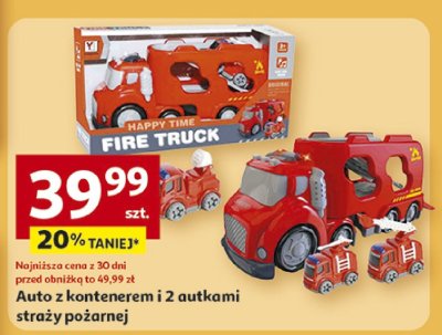 Auto z kontenerem i 2 autkami straży pożarnej promocja w Auchan
