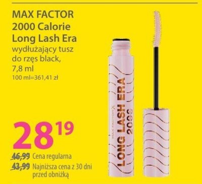 Tusz do rzęs MAC FACTOR 2000 Calorie Long Lash Era wydłużający różne odcienie 7,8 ml promocja w Hebe