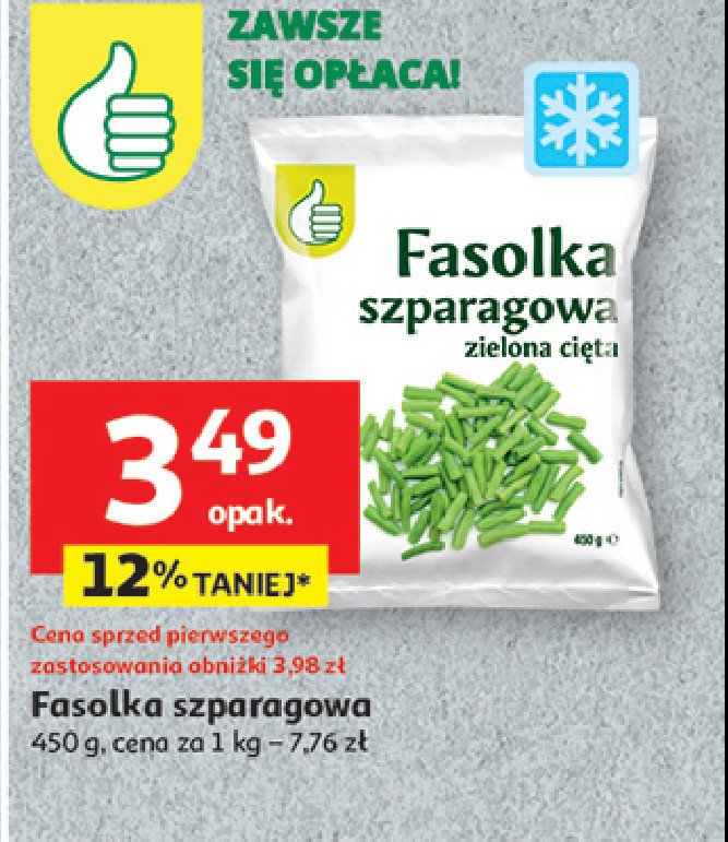 Fasolka szparagowa zielona ci臋ta Podniesiony kciuk promocja