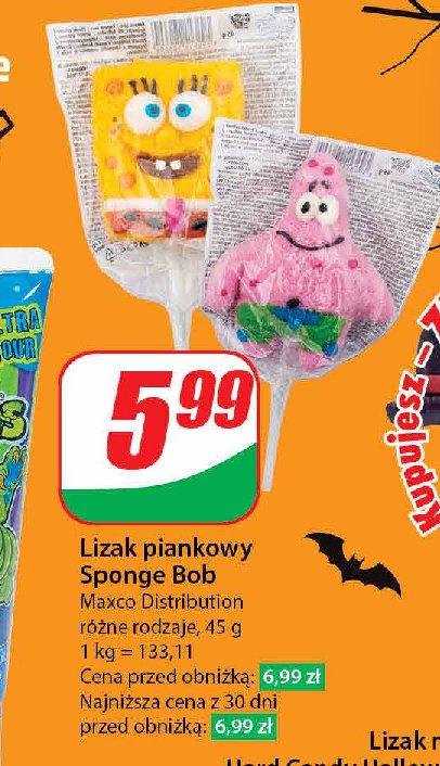 Lizak spongebob Maxco promocja