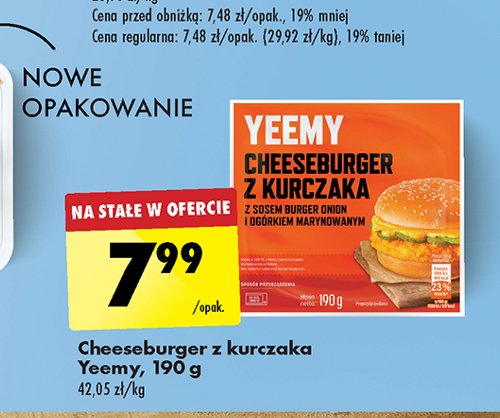 Cheesburger z kurczaka Yeemy promocja
