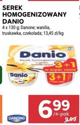 Serek homogenizowany Danio danone, vanilla, truskawka, czekolada promocja w Stokrotka