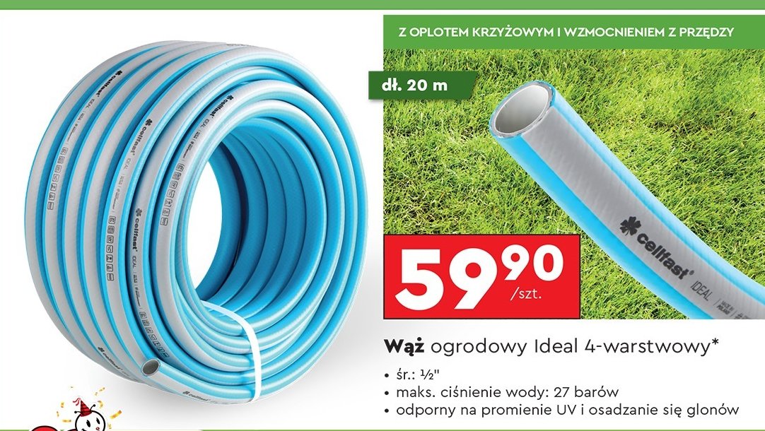 Wąż ogrodowy 1/2" 20 m Cellfast promocja