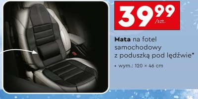 Mata na fotel samochodowy z poduszką pod lędźwie promocja w Biedronka