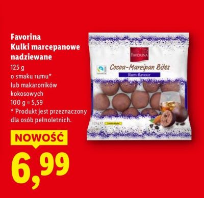 Kulki marcepanowe nadziewane o smaku rumu  promocja w Lidl