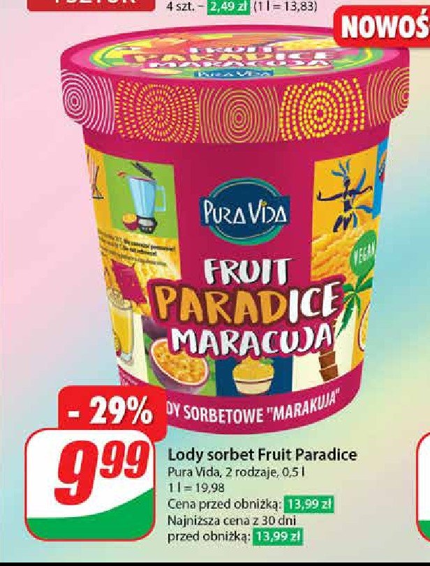 Lody paradice maracuja Pura-vida promocja